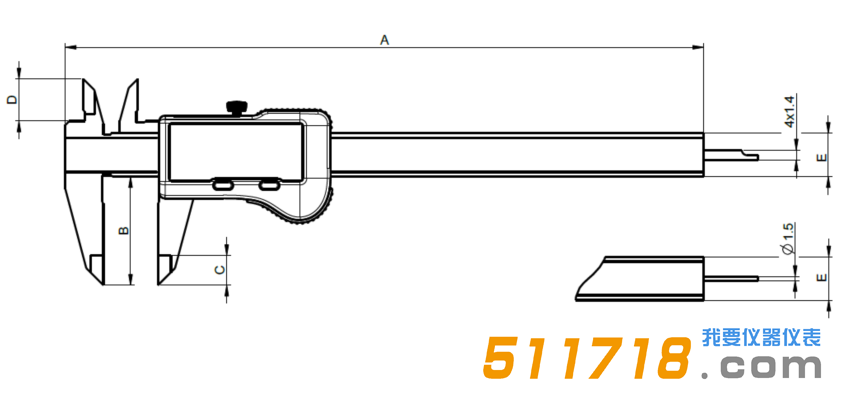 瑞士Sylvac S_Cal EVO Basic經濟型數顯卡尺外型尺寸.png
